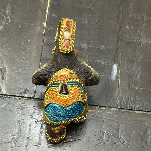 Decorative Elephant Figurine with Gold Accents. Small - Picture 5 of 7